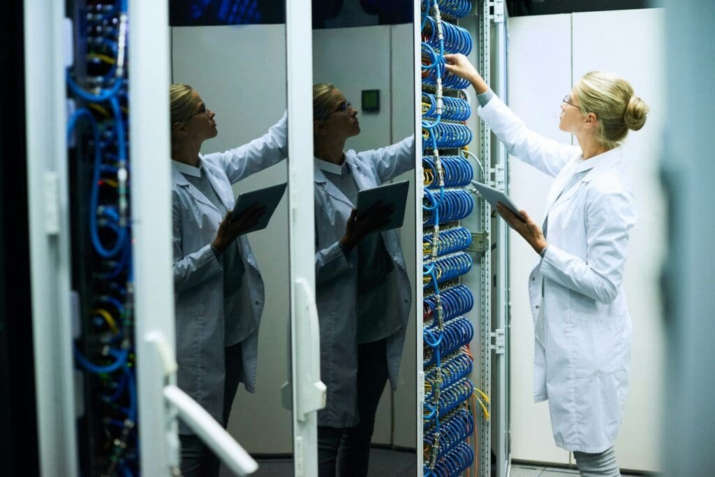 Woman in Computer Center